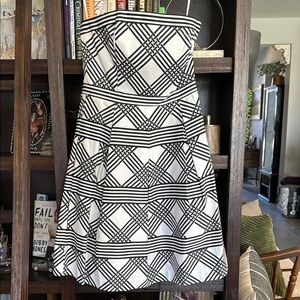 Elegant Black and White Strapless Dress